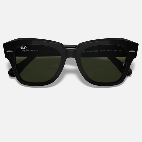 RayBan State Street Green G15 Lenses RB2186 Black Frame Men & Women - Picture 9 of 15